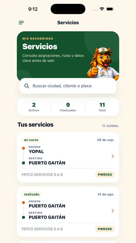Cotransmeq app · assigned services