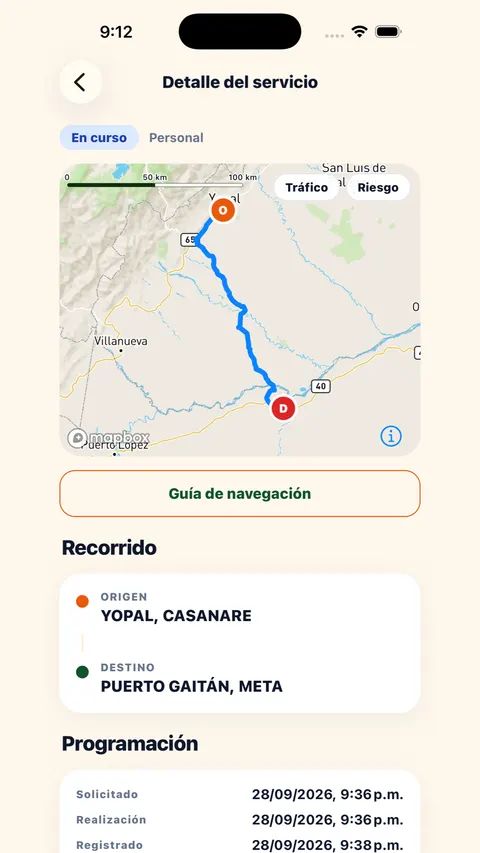 Cotransmeq app · route details