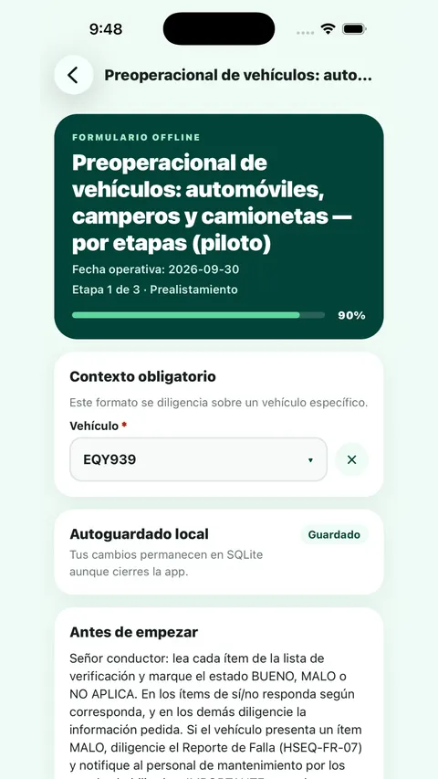 Transmeralda app · multi-step form